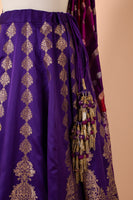 Handwoven Purple Satin Silk Lehenga