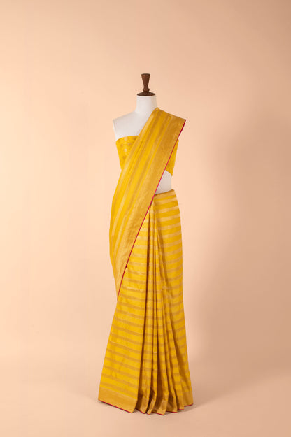 Handwoven Yellow Silk Sari