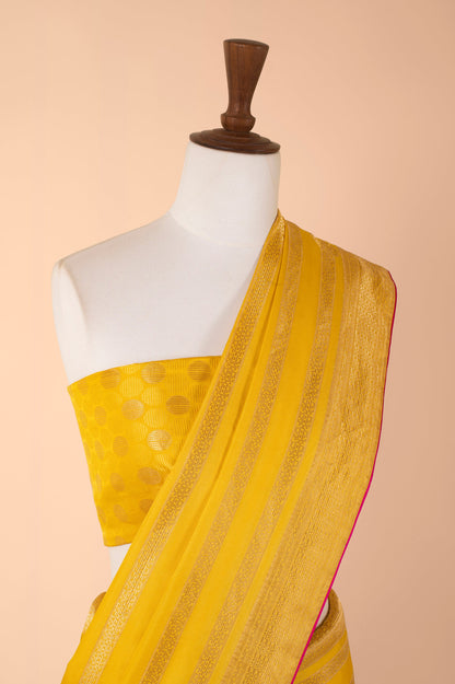 Handwoven Yellow Silk Sari