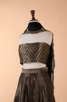 Handwoven Black Silk Lehenga