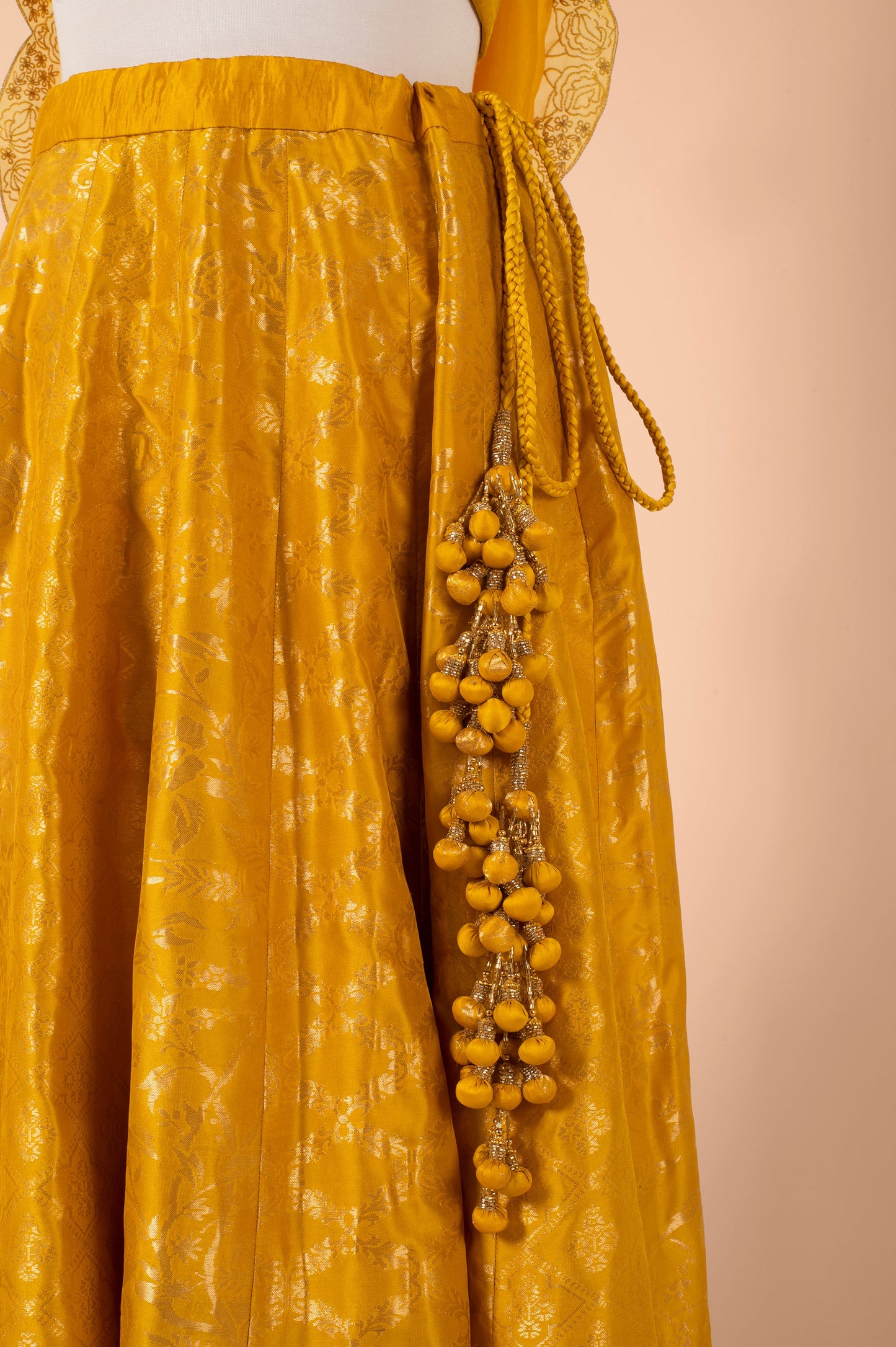 Handwoven Yellow Silk Lehenga