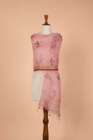 Handwoven Pink Organza Dupatta