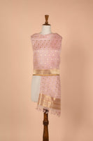 Handwoven Pink Organza Dupatta