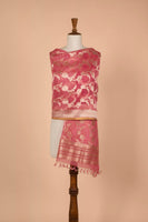 Handwoven Pink Organza Dupatta