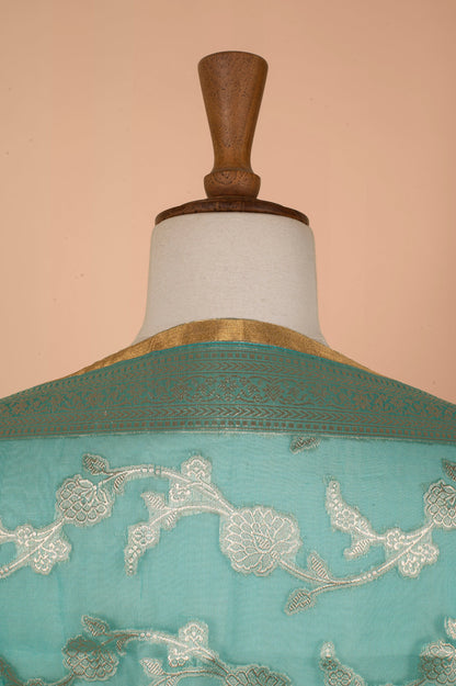 Handwoven Blue Organza Dupatta