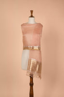 Handwoven Beige Organza Dupatta