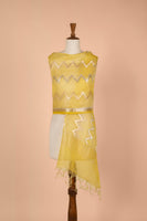 Handwoven Yellow Organza Dupatta