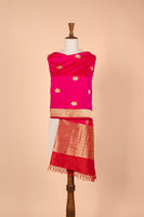 Handwoven Pink Silk Dupatta