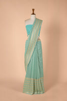 Handwoven Blue Georgette Sari
