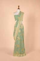 Handwoven Green Georgette Sari