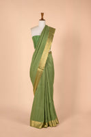 Handwoven Green Georgette Sari