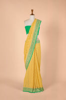 Handwoven Yellow Georgette Sari