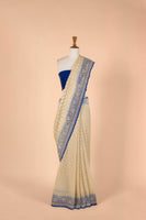Handwoven Ivory Georgette Sari