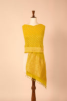 Handwoven Mustard Georgette Bandhani Dupatta
