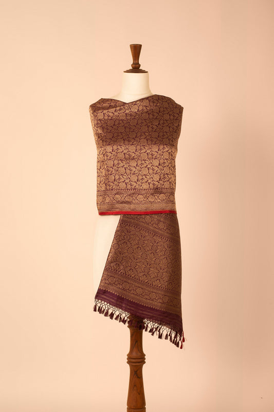 Handwoven Purple Silk Dupatta