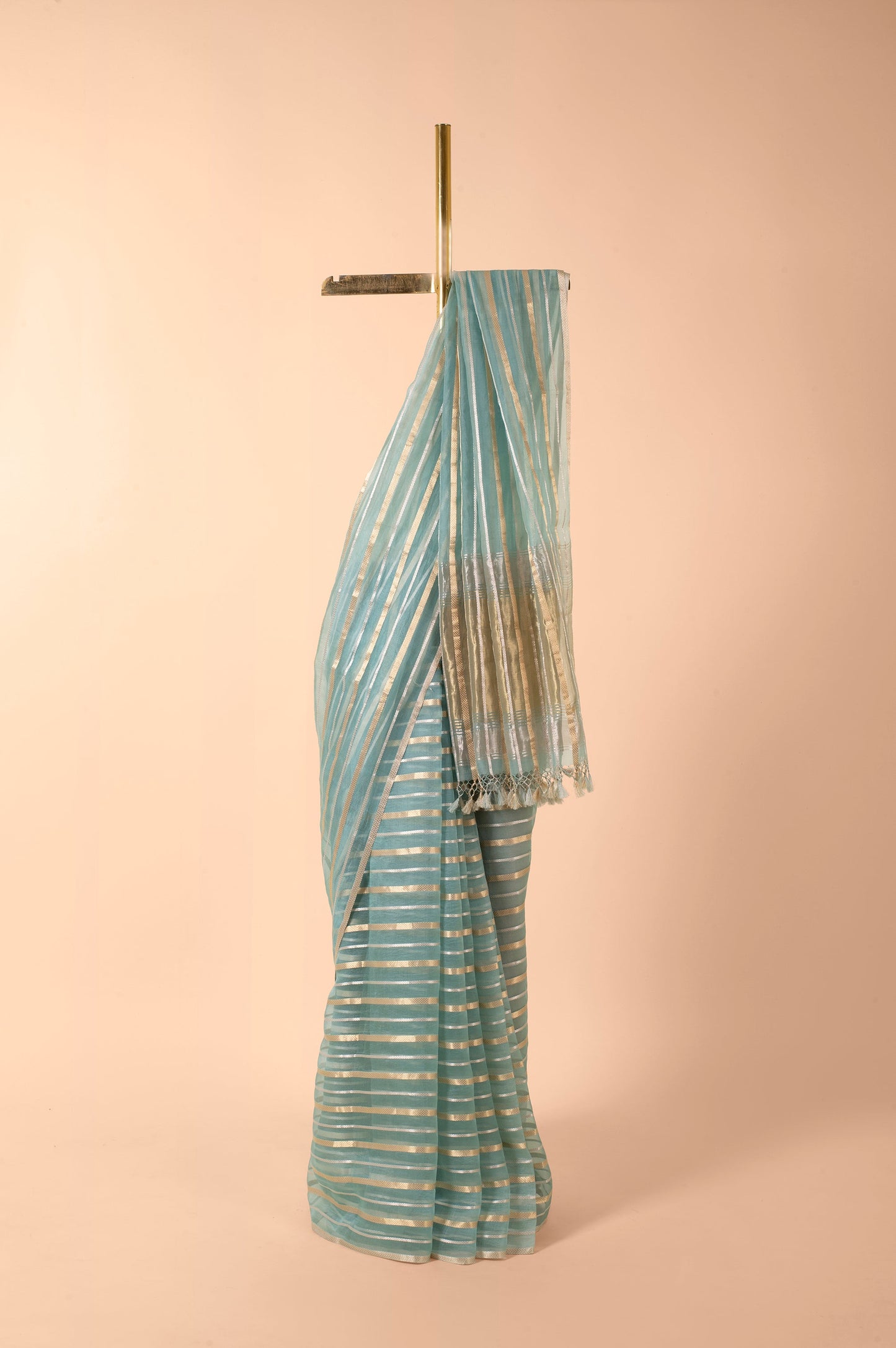 Handwoven Blue Organza Sari