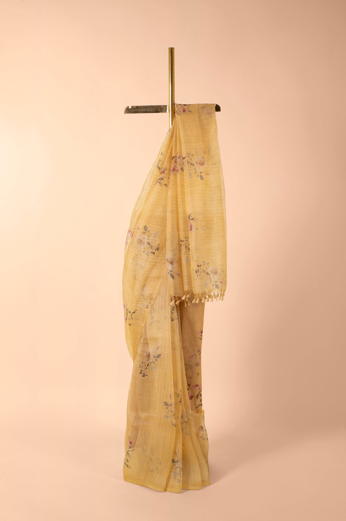 Handwoven Yellow Organza Sari