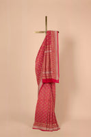 Handwoven Pink Bandhani Sari