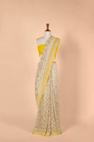 Handwoven Yellow Georgette Sari