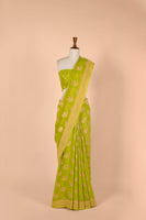 Handwoven Green Georgette Sari