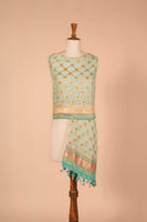 Handwoven Sea Green Georgette Dupatta