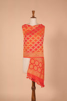 Handwoven Orange Georgette Dupatta