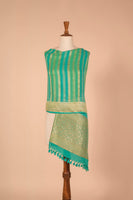 Handwoven Blue Georgette Dupatta