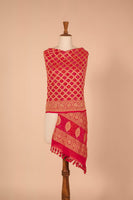 Handwoven Pink Bandhani Dupatta