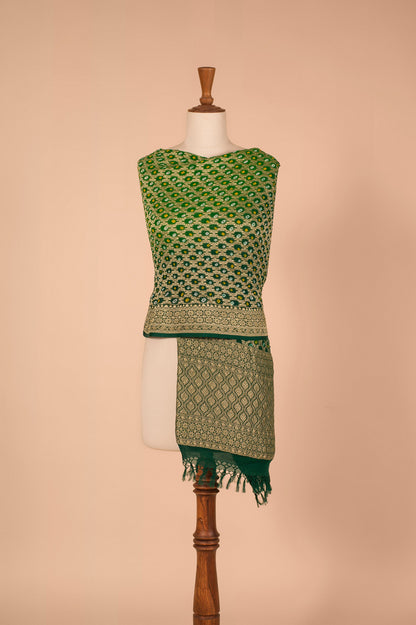 Handwoven Green Bandhani Dupatta