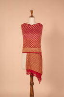 Handwoven Red & Pink Bandhani Dupatta