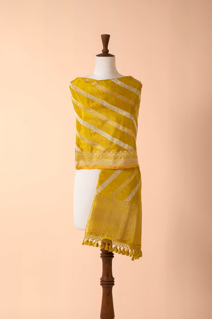 Handwoven Mustard Silk Dupatta