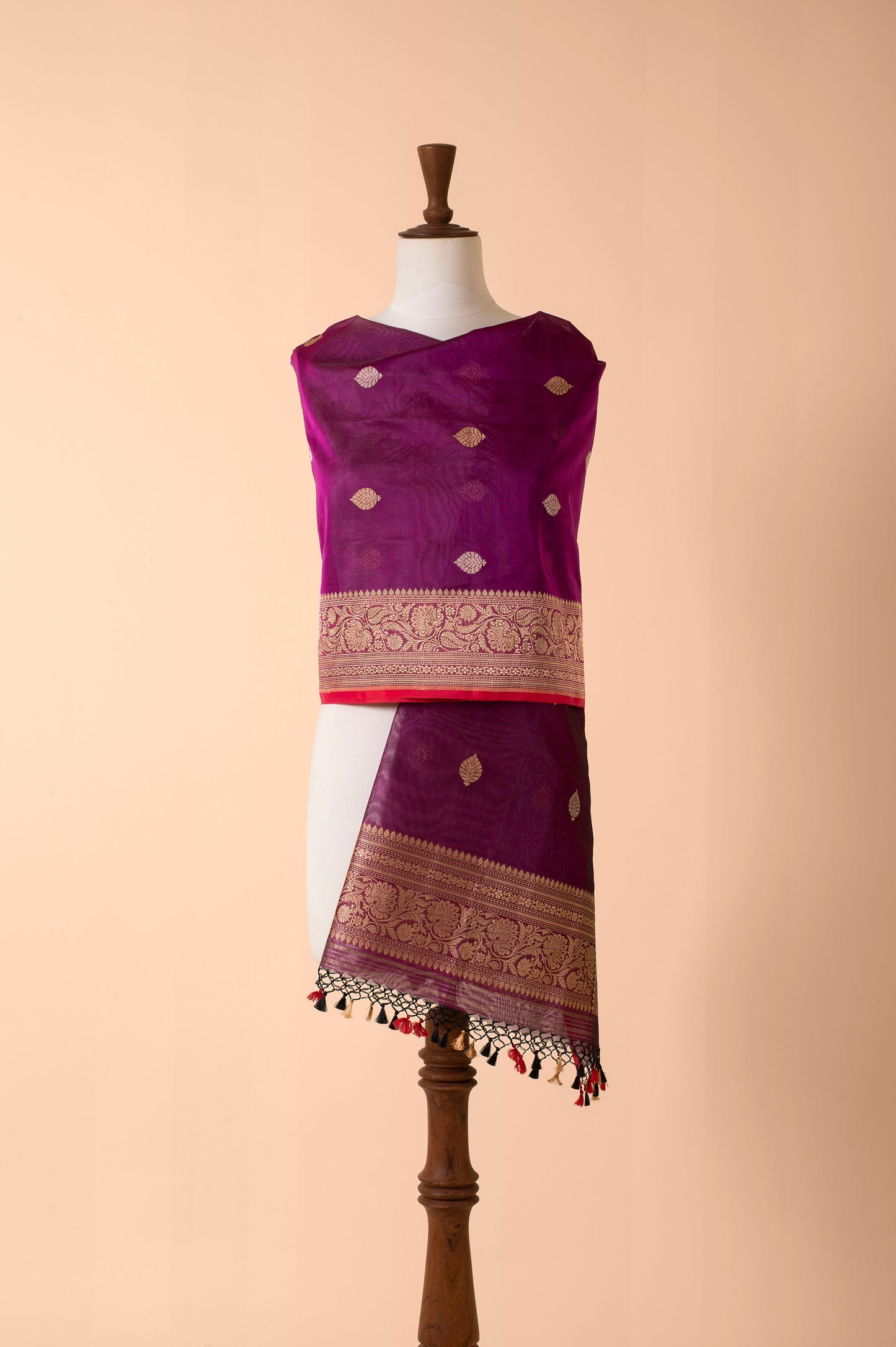 Handwoven Purple Organza Dupatta