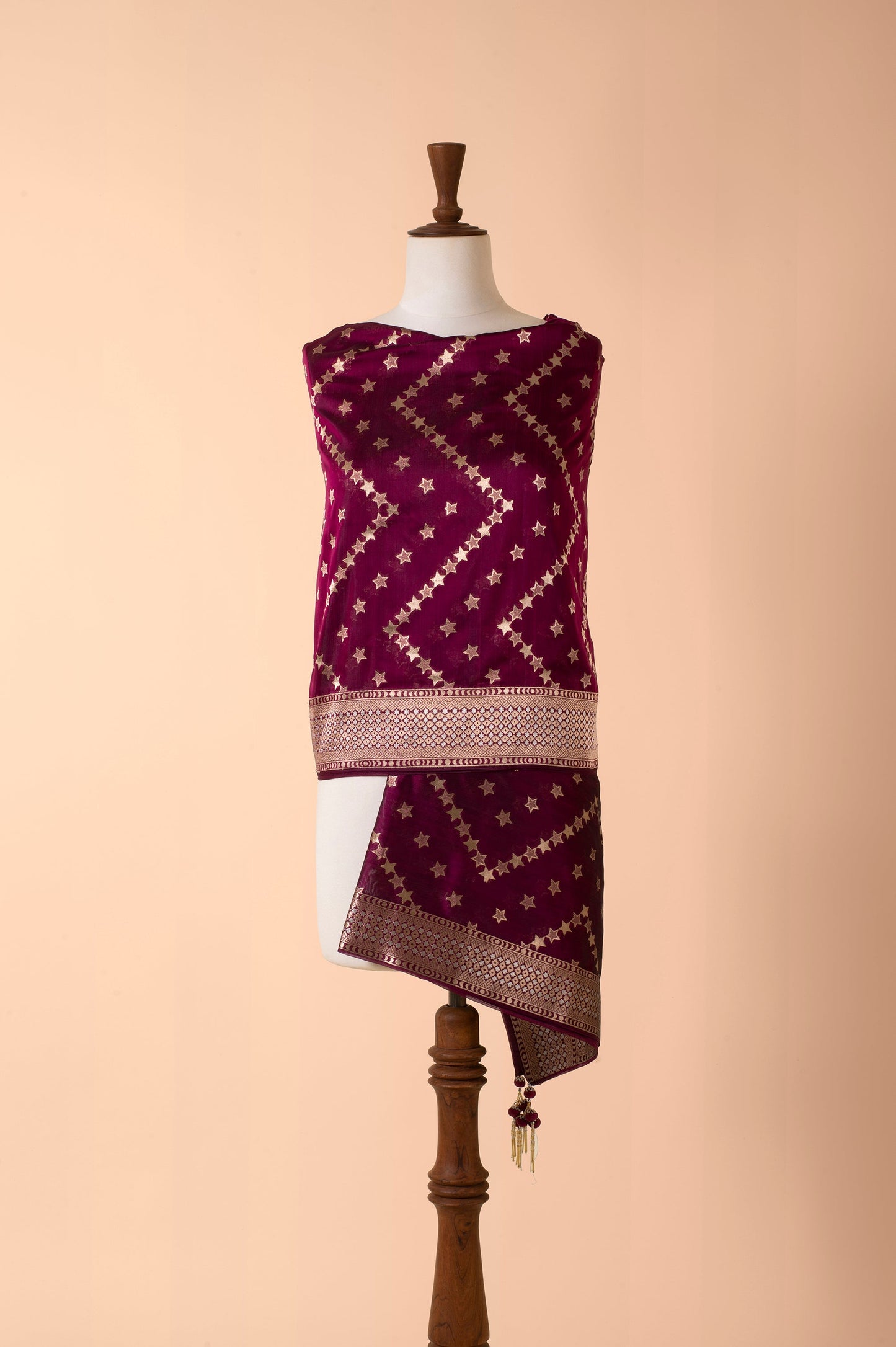 Handwoven Purple Silk Dupatta