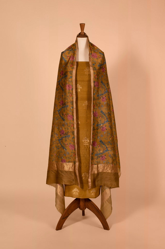 Handwoven Mustard Tussar Suit Piece