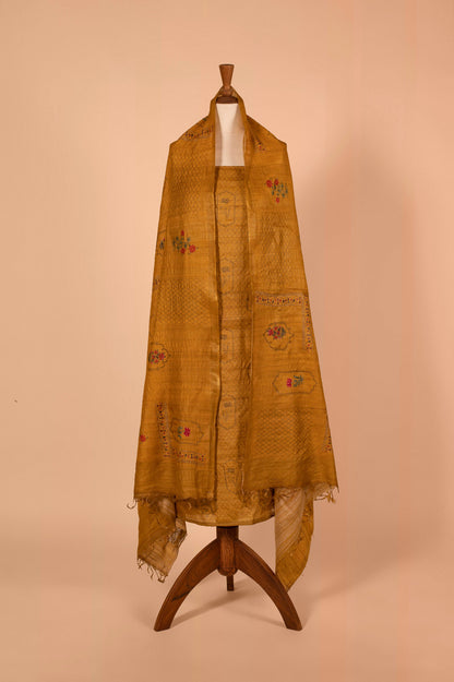 Handwoven Mustard Tussar Suit Piece