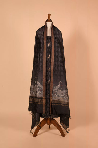 Handwoven Black Tussar Suit Piece