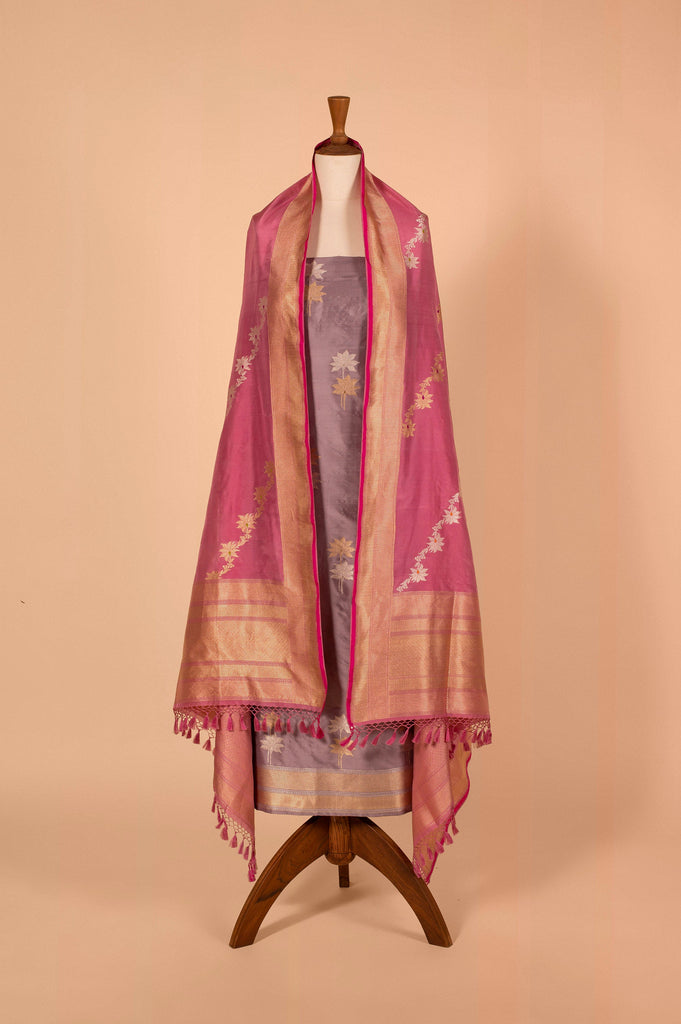 Handwoven Lavendar Silk Suit Piece