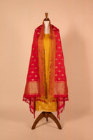 Handwoven Yellow Satin Silk Suit Piece