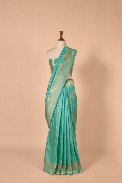 Handwoven Blue Silk Sari