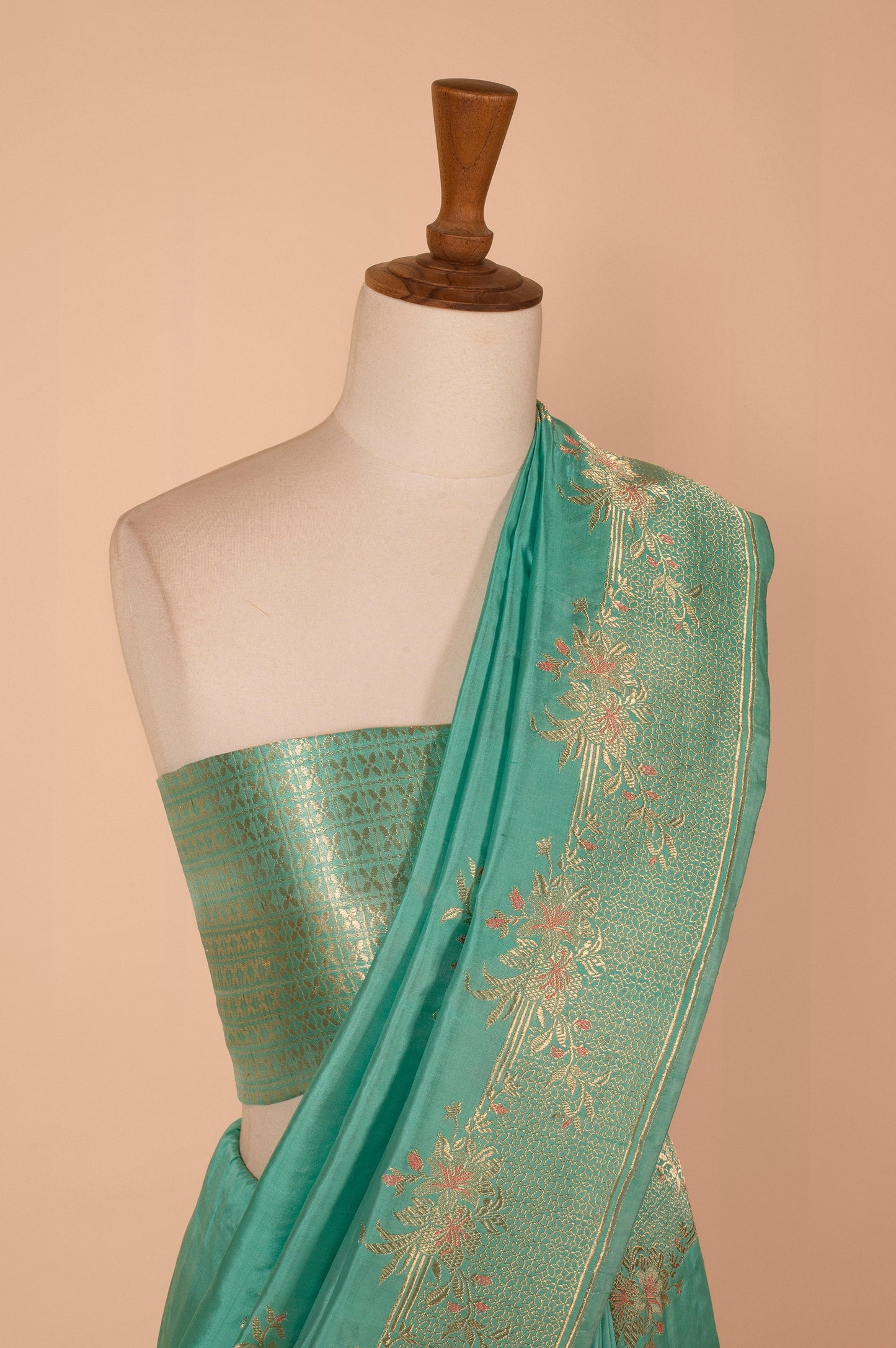 Handwoven Blue Silk Sari