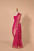 Handwoven Pink Silk Sari