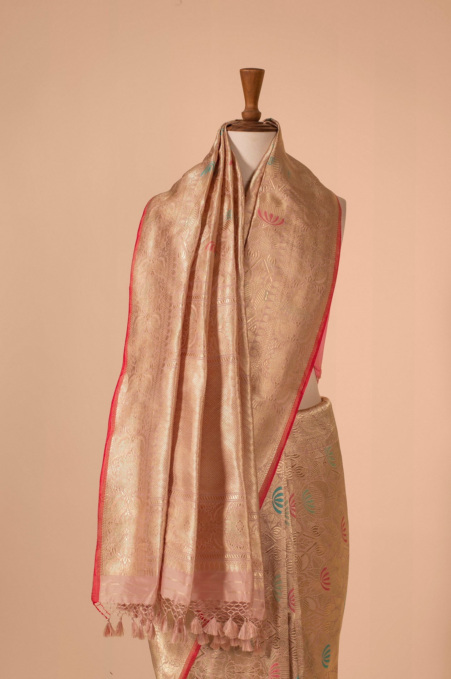 Handwoven Beige Silk Saree