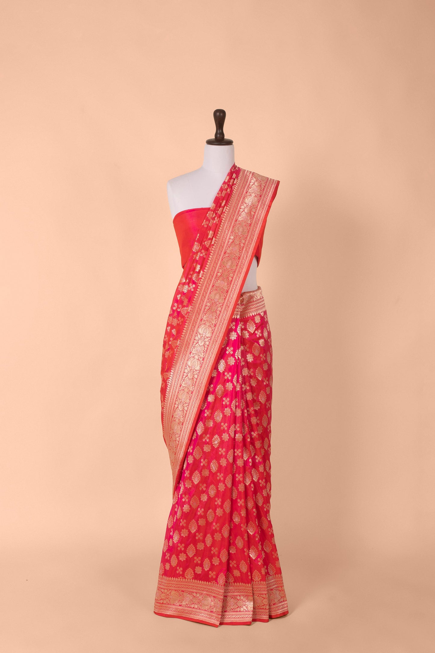 Handwoven Pink Silk Sari