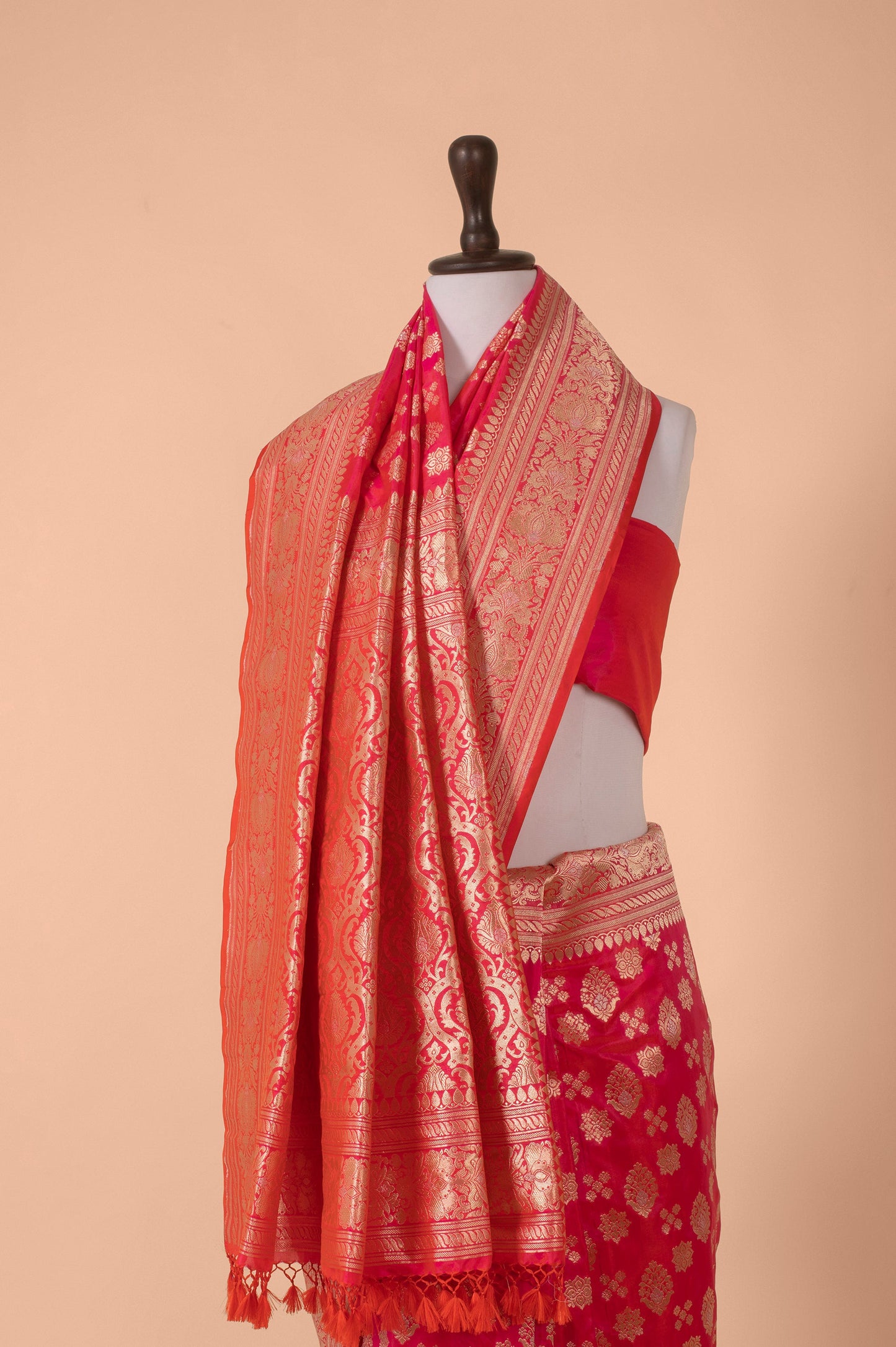 Handwoven Pink Silk Sari