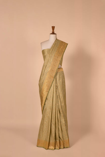 Handwoven Green Satin Silk Saree