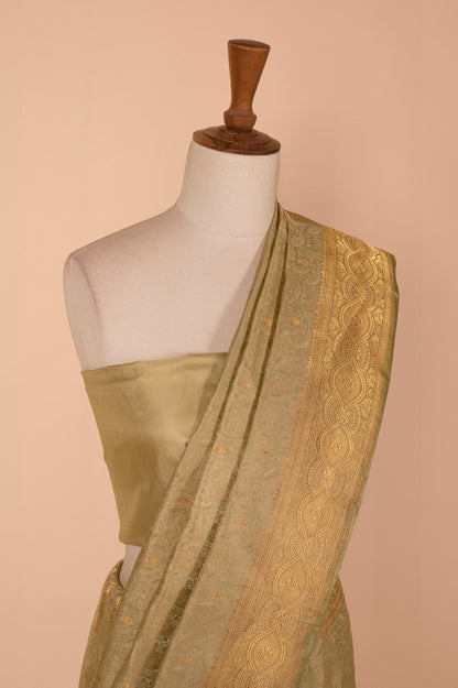 Handwoven Green Satin Silk Saree