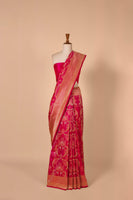 Handwoven Pink Silk Sari