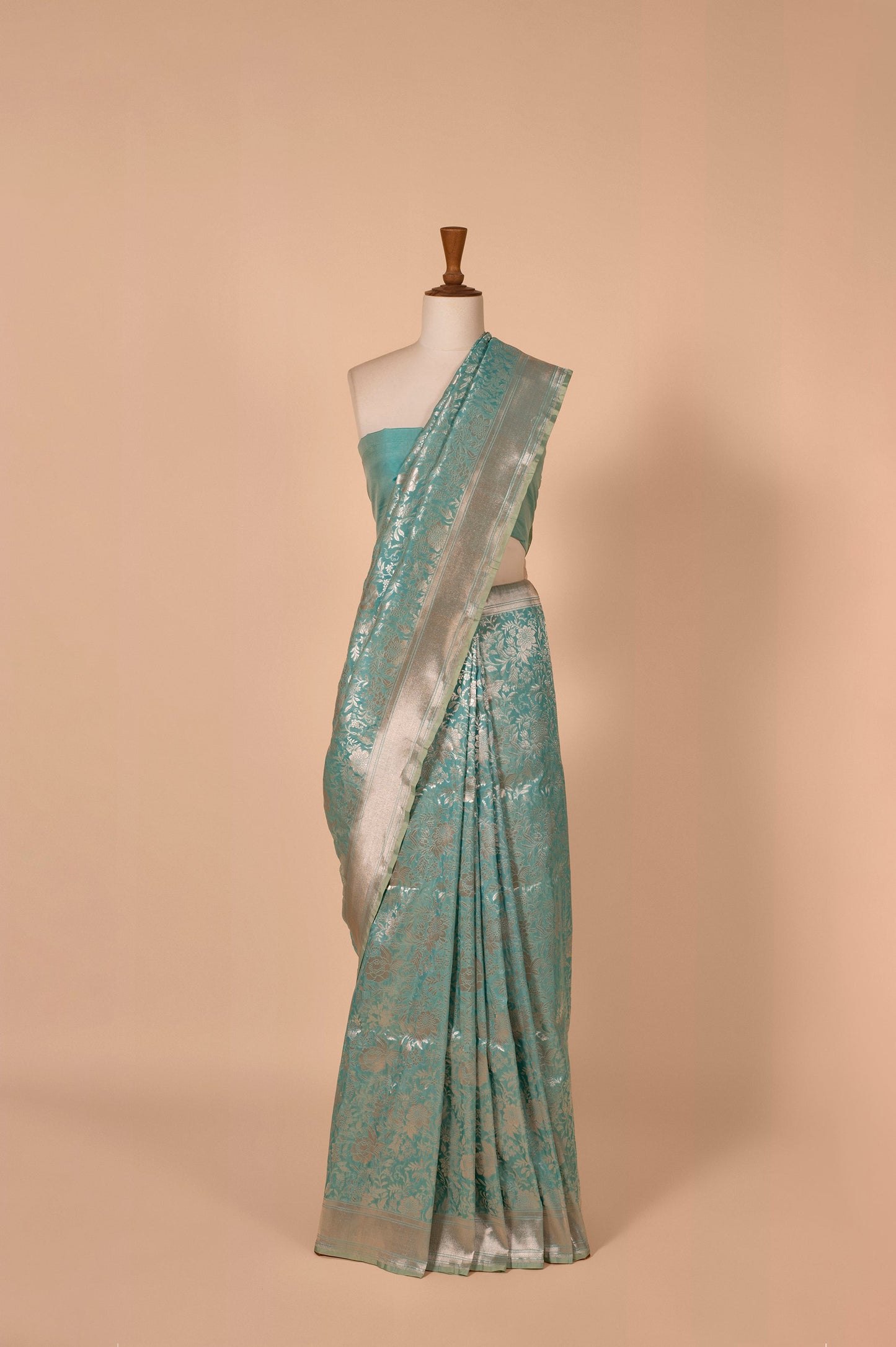 Handwoven Blue Silk Sari