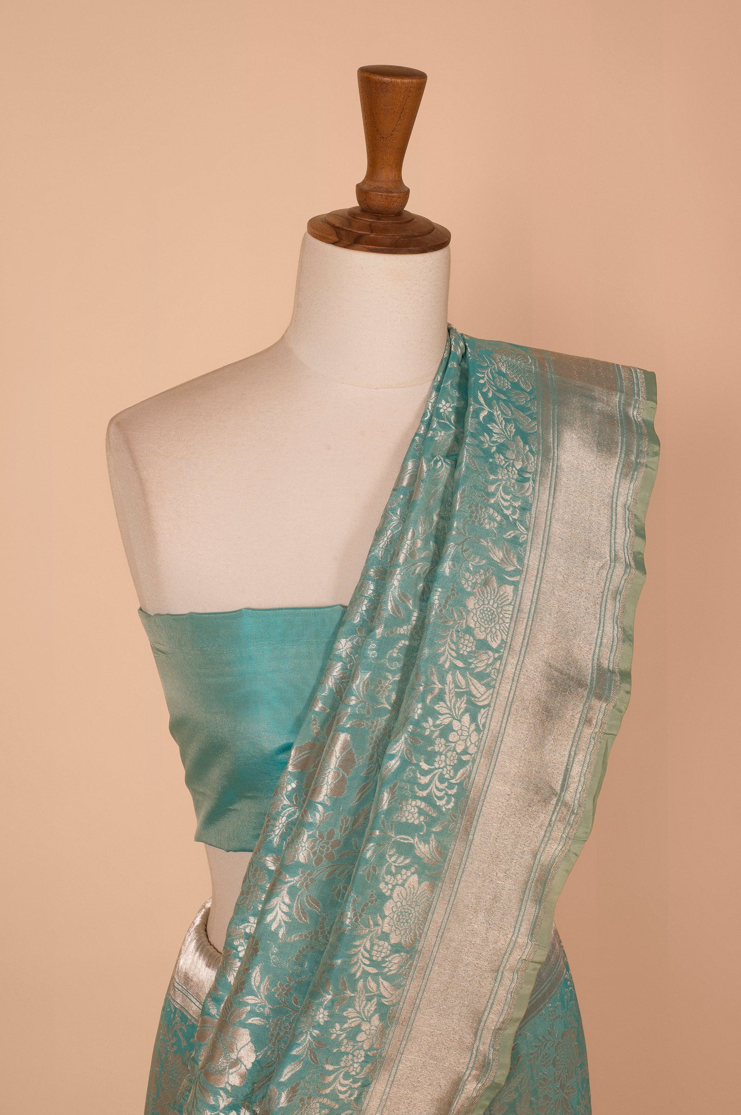 Handwoven Blue Silk Sari