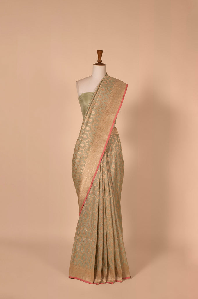 Handwoven Green Silk Sari